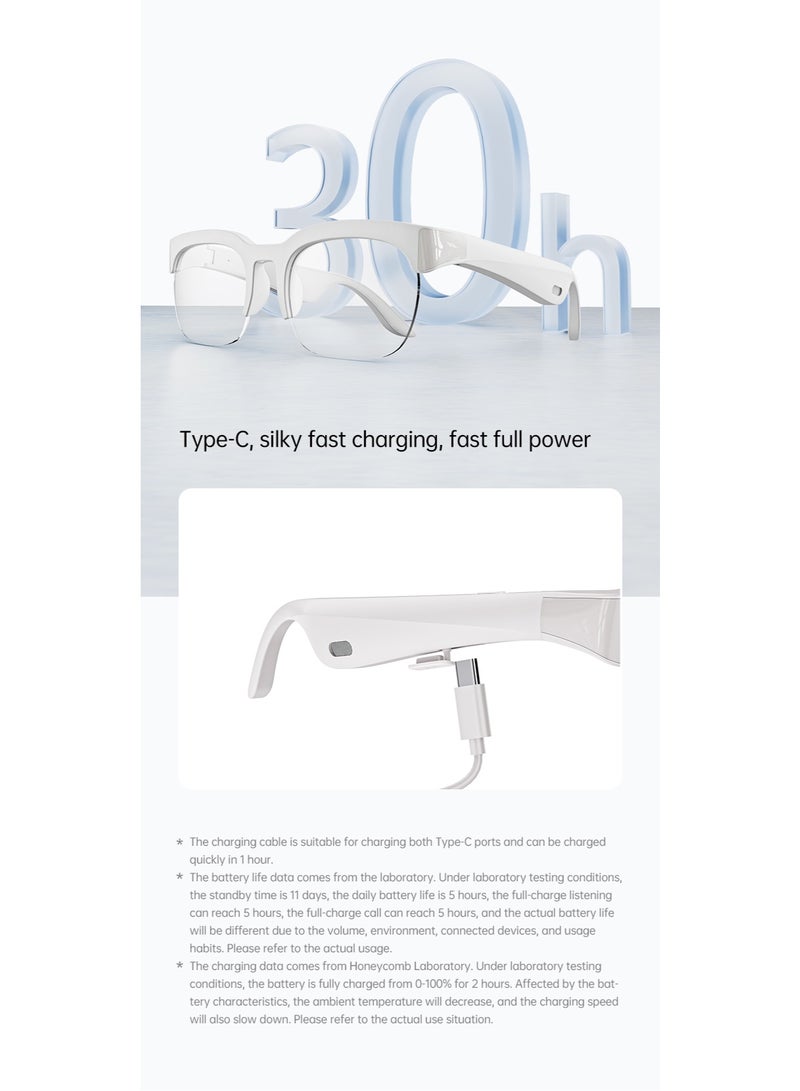 2-in-1 Smart Glasses Headset with AI Translator, Support 150 Languages Real-time Voice Translation, HD Microphone for Clear Calls & Stereo Music Experience, Lightweight & Comfortable Wearing, Sensitive Touch Control, Ideal for Business Trips, Cross-border Travel & Language Learning, Fashion Unisex Smart Wearable Accessory - Image 4